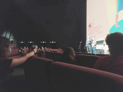 I ragazzi in sala durante il Q&A del film ucraino Nosorih (Rhino)