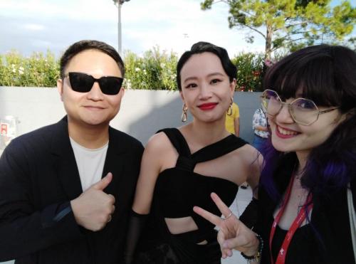 Con Wu Lang e Li Meng - Regista e attrice del cortometraggio Duanpian gushi (short story)